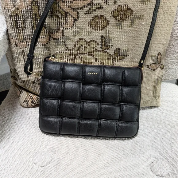 Saben Black Padded Woven Crossbody Bag Tilly's Big Sis - Picture 4 of 8